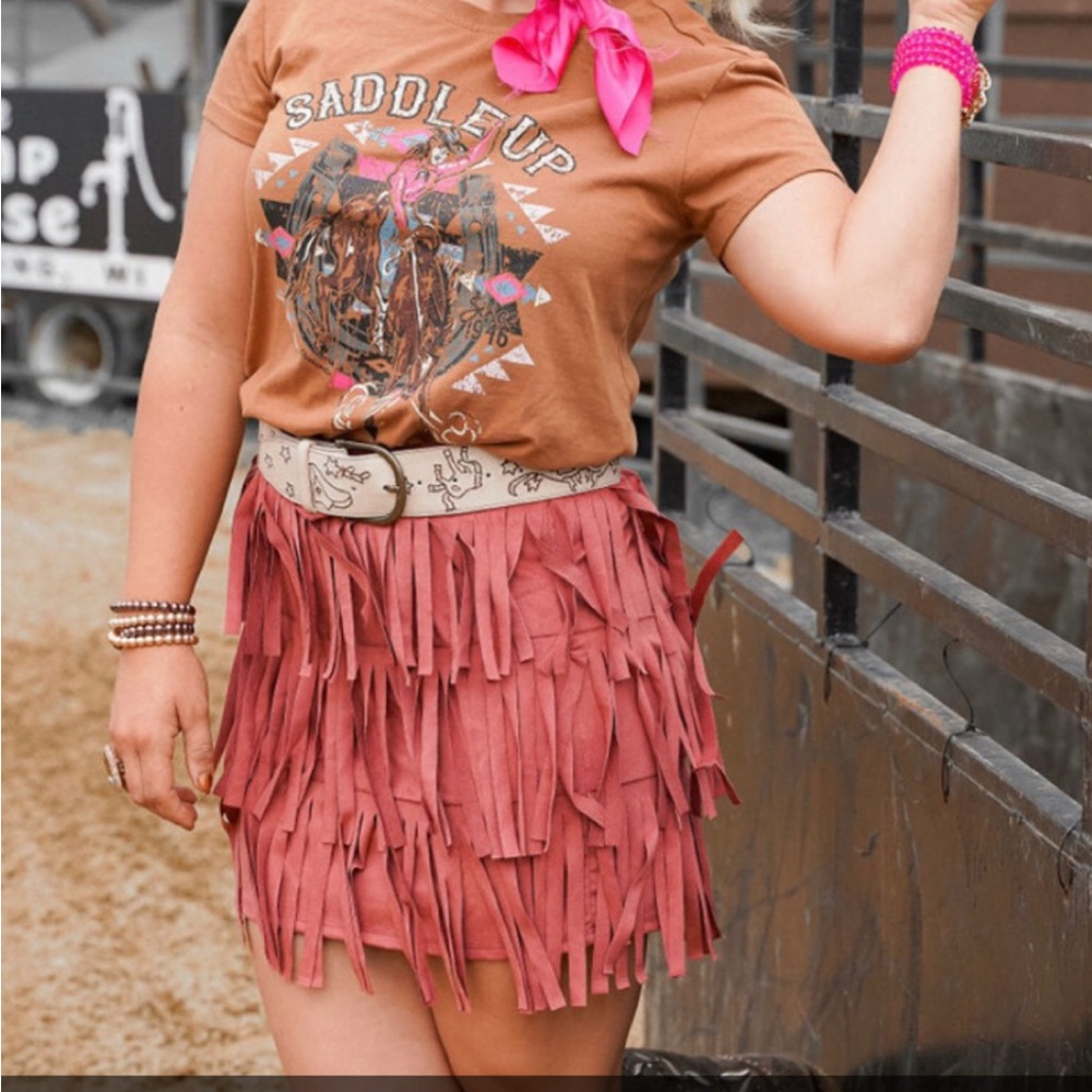 Pink Fringe skirt